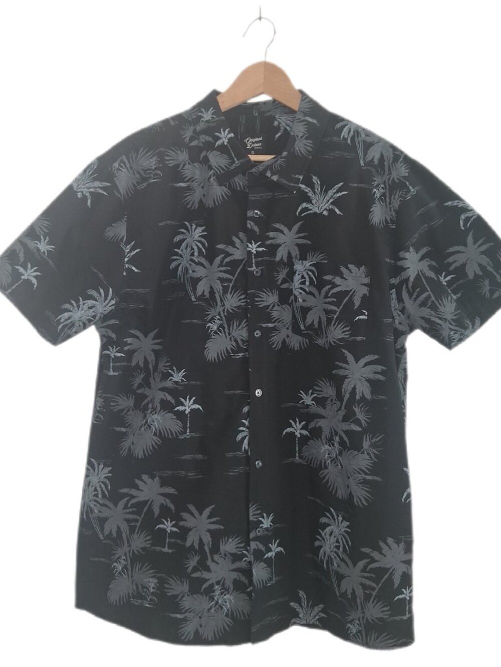 Original Deluxe Supply Men's XL Shirt Button Up Palm Trees 80's Hawaiian Vintage